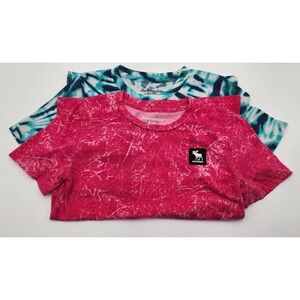 Abercrombie Kids T-Shirt Bundle of 2 Girls 7-8 Pink Acid Wash Teal Tie Dye EUC